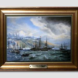 The Frigate Jutland , porcelain painting, Bing & Grondahl | No. DG1851 | Alt. DG.1851 | DPH Trading