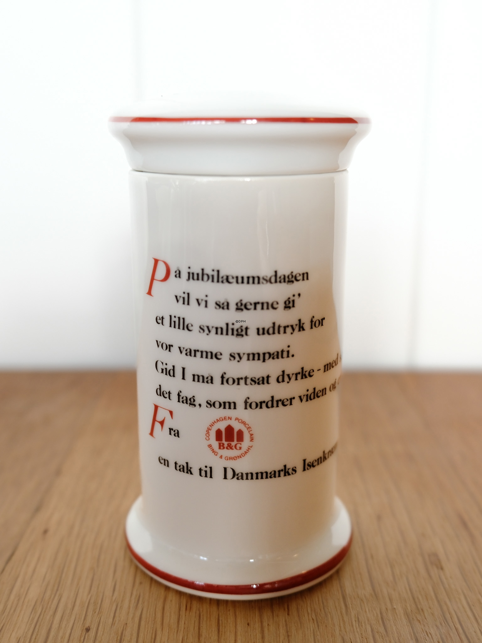 Bing & Grondahl Spice jar, Danish Ironmongers' Anniversary