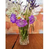 Crystal glass vase with cuts, RCR