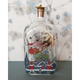 Holmegaard Christmas bottle with Santa Claus in his sleigh