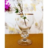 Holmegaard Gisselfeld red wine glass with gold rim