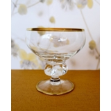 Holmegaard Gisselfeld Champagne bowl glass with gold rim
