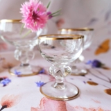 Holmegaard Gisselfeld Liqueur glass with gold rim