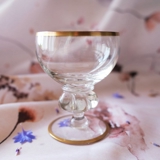 Holmegaard Gisselfeld Liqueur glass bowl with gold rim