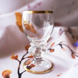 Holmegaard Gisselfeld small Schnapps glass with gold rim