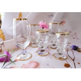 Holmegaard Gisselfeld small Schnapps glass with gold rim