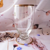 Holmegaard Gisselfeld large beer glass with gold rim