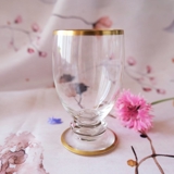 Holmegaard Gisselfeld water glass with gold rim