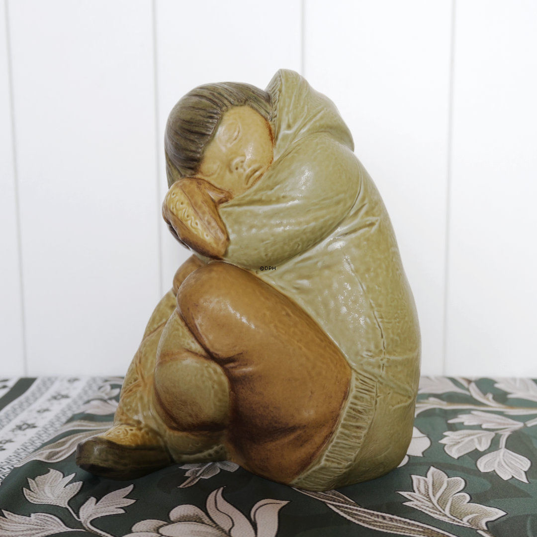 Lladro Royal Spanish figurine Greenland / Inuit - Seated children - Boy and girl
