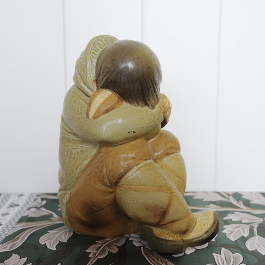 Lladro Royal Spanish figurine Greenland / Inuit - Seated children - Boy and girl
