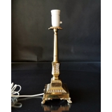 Antique table lamp with square brass base