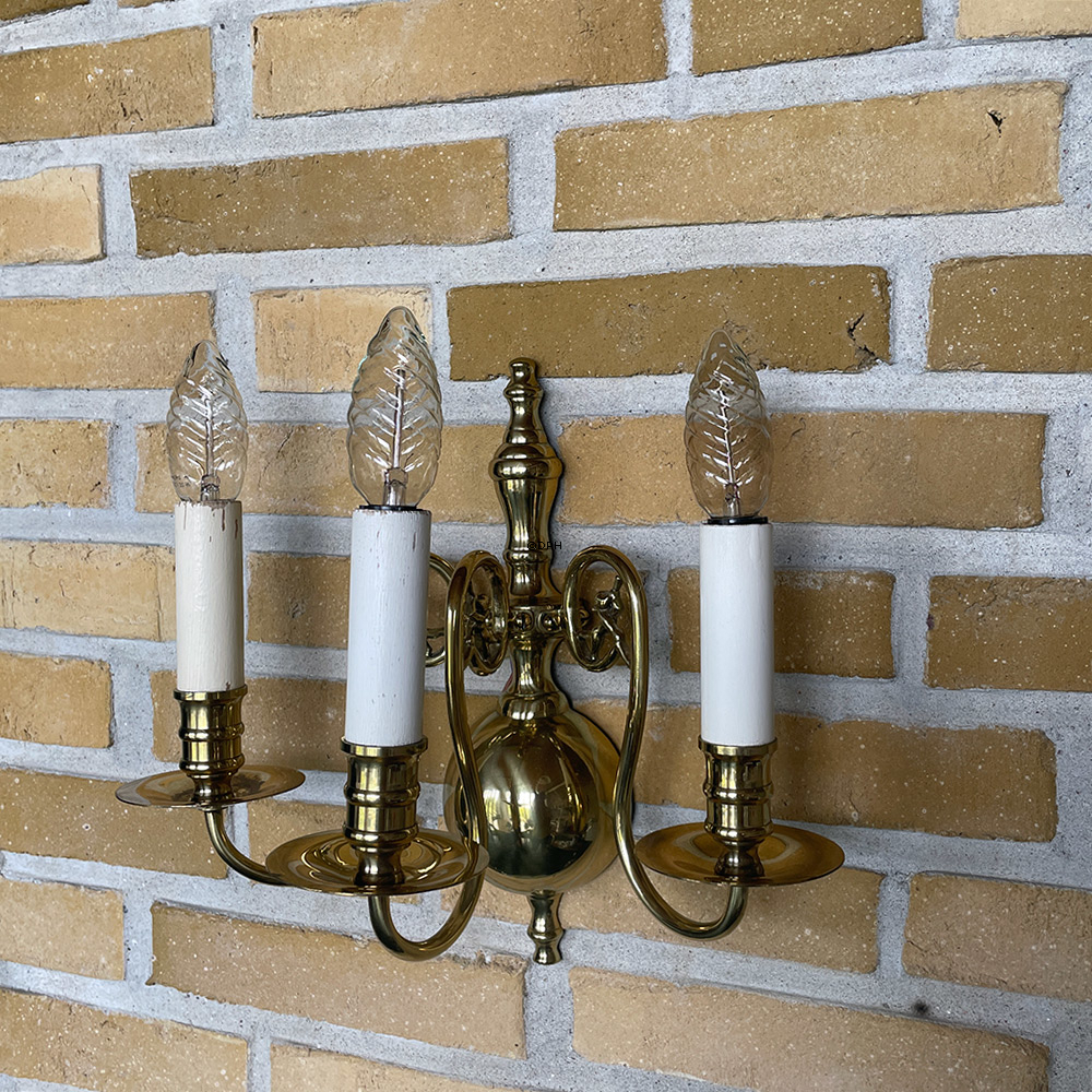 Vintage brass wall lamps Chandelier Brasss 6-arms (set of 2 lamps)