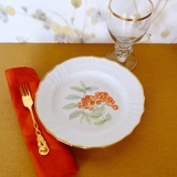 Royal Copenhagen Plate Set, 9 plates with different motifs