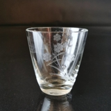 Small glass vase with engravings, flowers