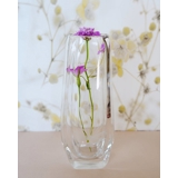 Glass vase with engravings, motif of a bellflower