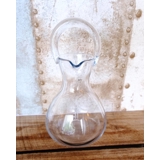 Glass decanter with pouring spout and solid handle