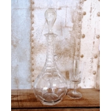 Carafe in Glass with Grindings on stopper and foot