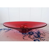 Glass Serving tray in red