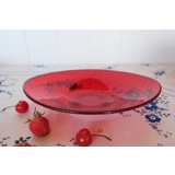 Glass Serving tray in red