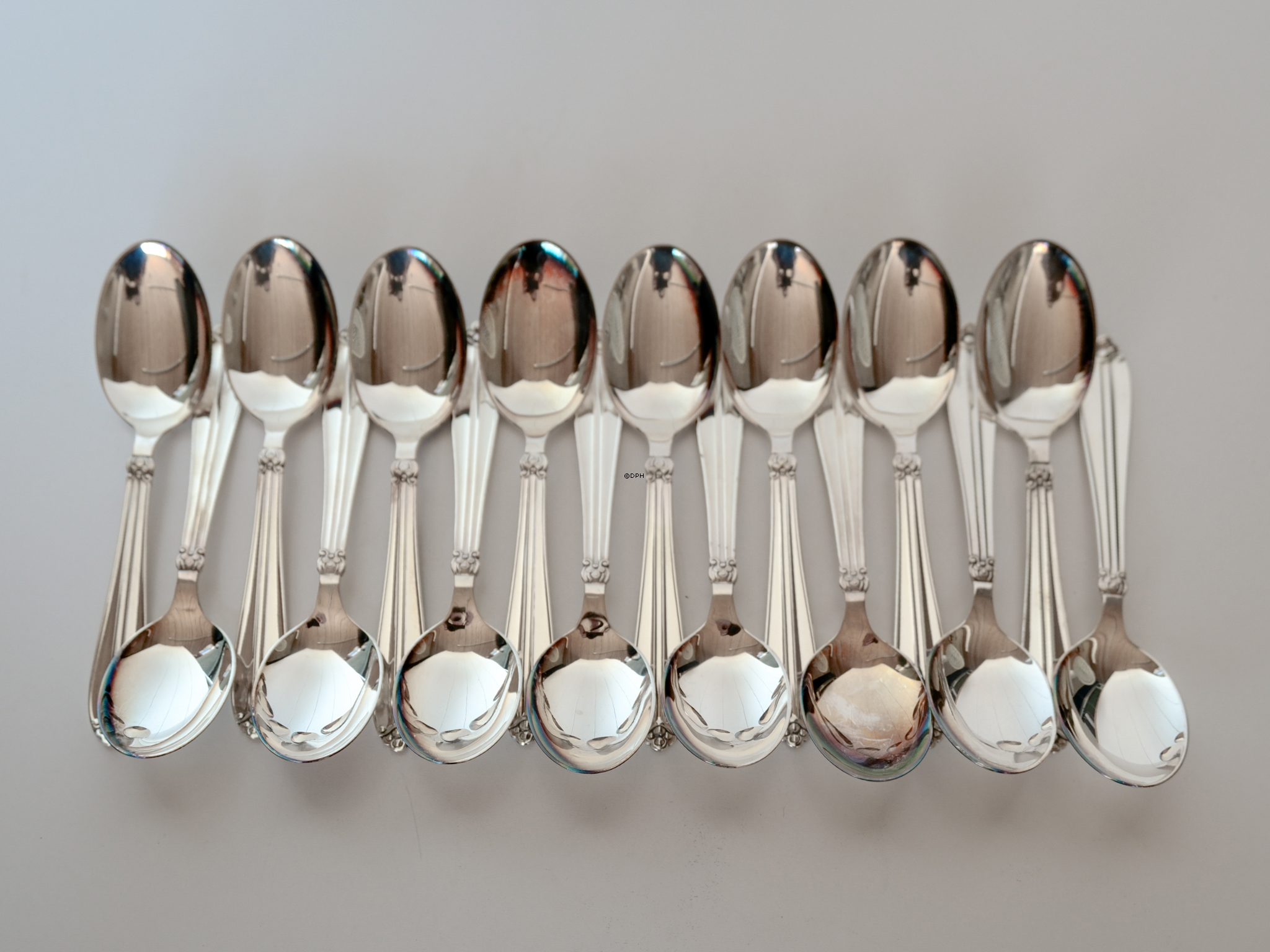 Hanne silver plated cutlery, soup spoon, set of 16 pcs.