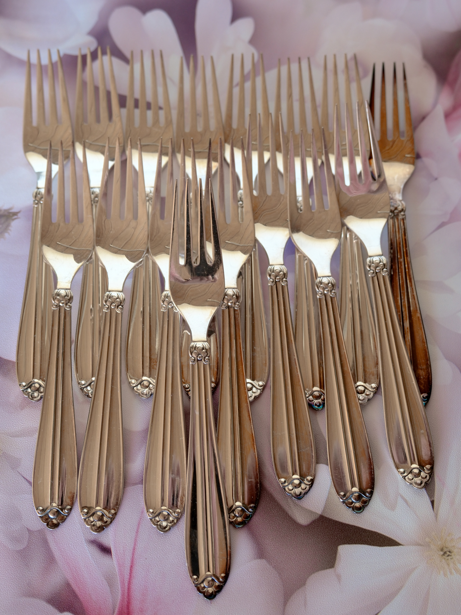 Hanne silver plated cutlery, dinner fork, set of 16 pcs.