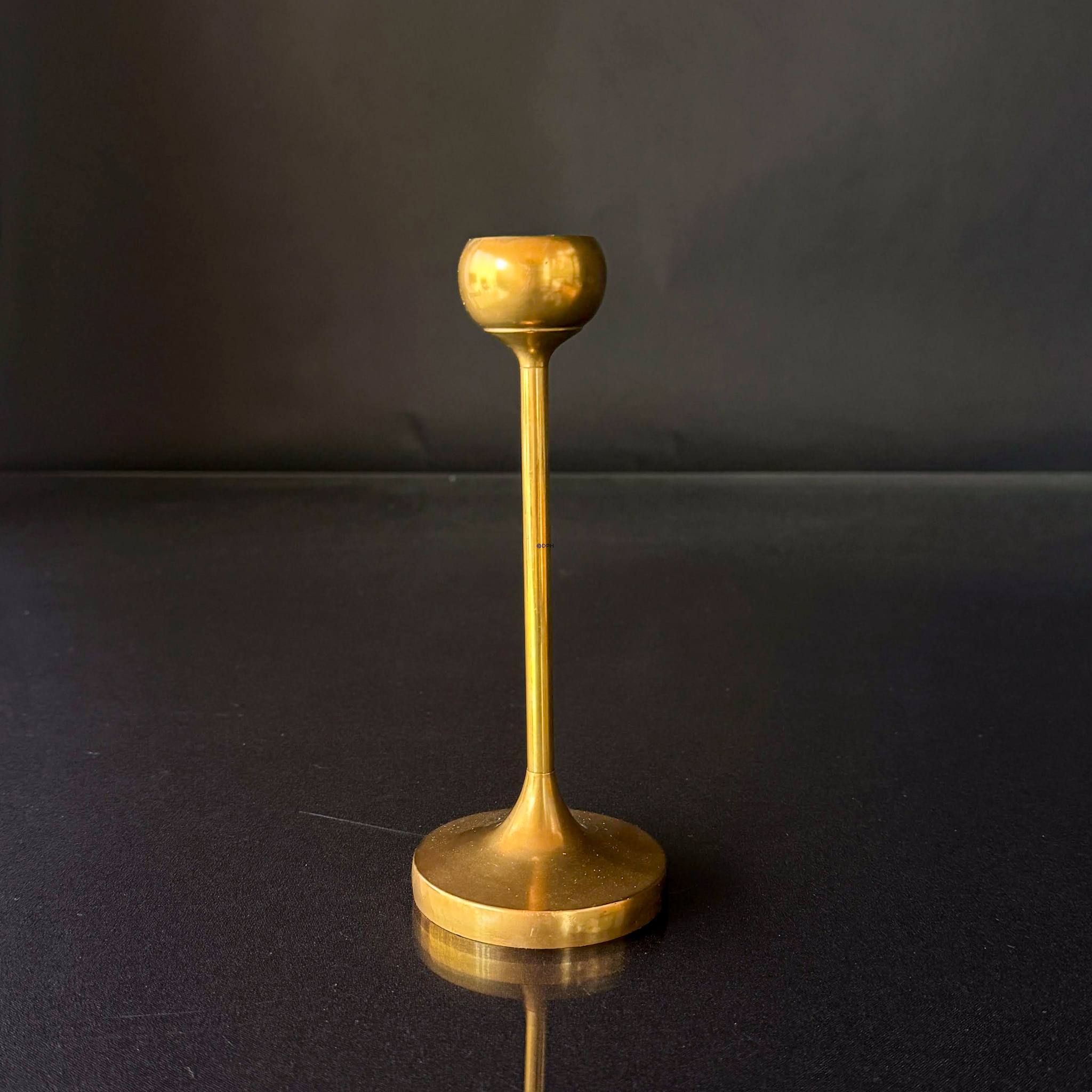 Old brass candlestick, 35 cm