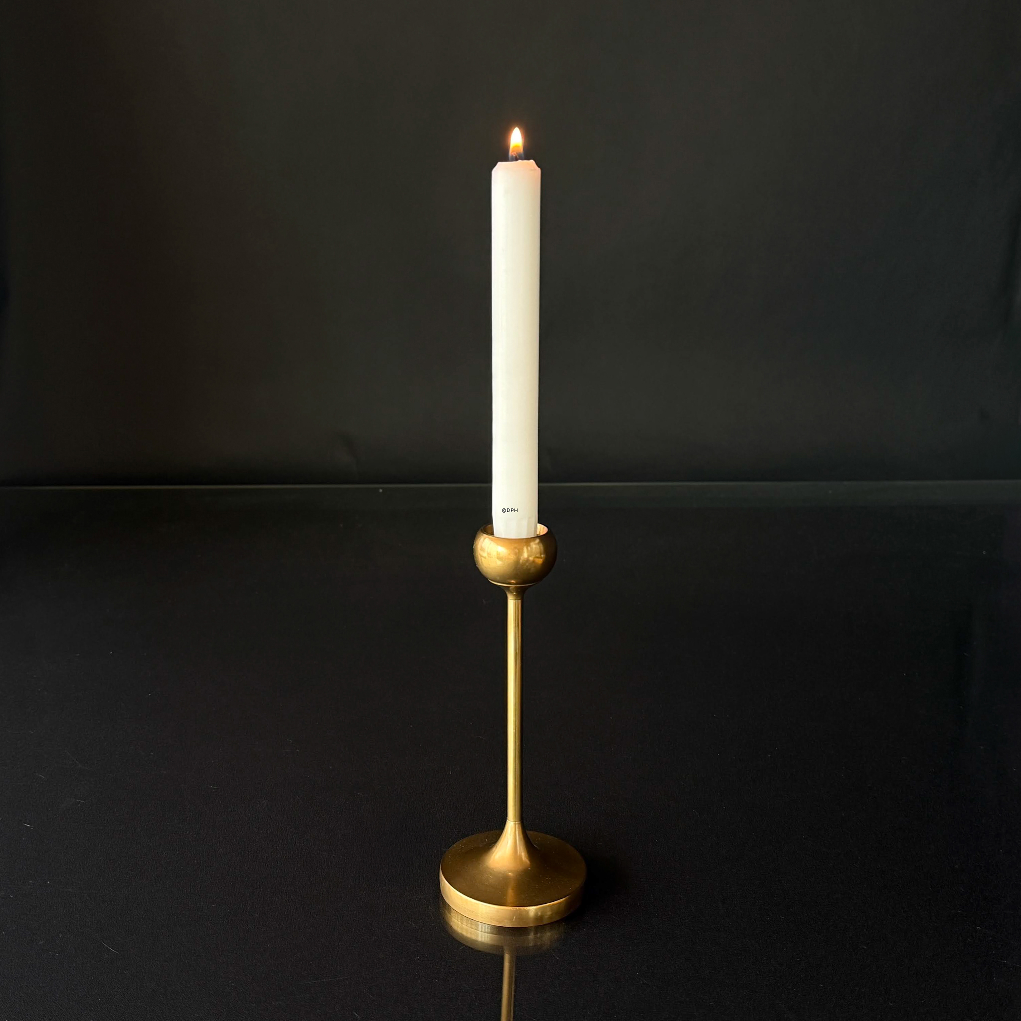 Old brass candlestick, 35 cm