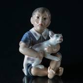 Boy with Cat Dahl Jensen Figurine No. 1291