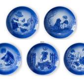 1978-1982 Old Copenhagen Blue Plates 5 pcs, Desiree Mother's Day plates. De...