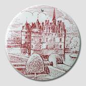 Butter-board with "The Egeskov Castle", red, Nymolle