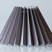 Pleated lamp shade of grey chintz fabric, sidelength 15cm