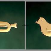 Trumpet and Bird - Georg Jensen candleholder set