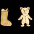 Teddybear and Christmas Sock Georg Jensen candleholder set 2003 | Year 2003 | No. GJLH2003 | Alt. 3581784 | DPH Trading