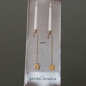 2009 Poinsettia and Ice Crystal Georg Jensen candleholder set | Year 2009 | No. GJLH2009 | Alt. 3581808 | DPH Trading
