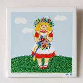 Gustavsberg Tile with Summer Girl in the series "Summer in Sweden" Pia Ronn...