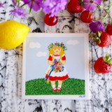Gustavsberg Tile with Summer Girl in the series "Summer in Sweden" Pia Ronndahl