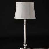 Chrome lamp with crystal and lampshade