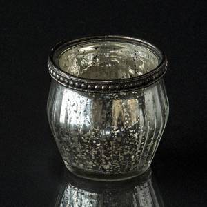 Tealight in silvered glass with metal ring | No. K1111 | Alt. 70323 | DPH Trading