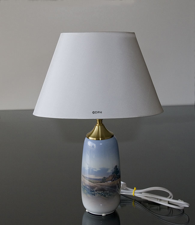 Lyngby Porcelæn table lamp with landscape motif