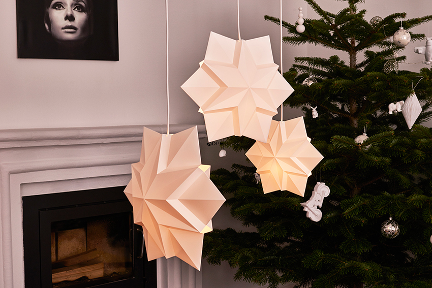 Le Klint Star made of white plastic with white plast cord, small