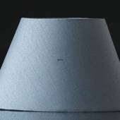 Oval lampshade height 14 cm, light blue silk fabric