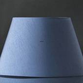 Oval lampshade height 24 cm, dark blue silk fabric