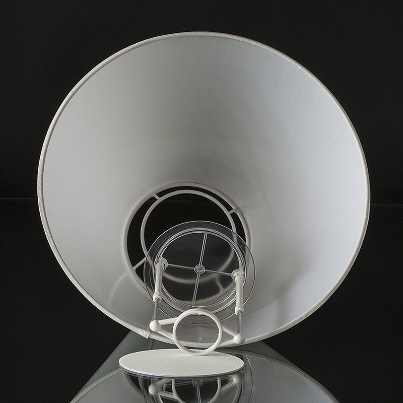 Round lampshade tall model height 20 cm, white chintz fabric, (for Holmegaard Apoteker tablelamp, small no. 4363476 and Torino, medium no. 4363332)