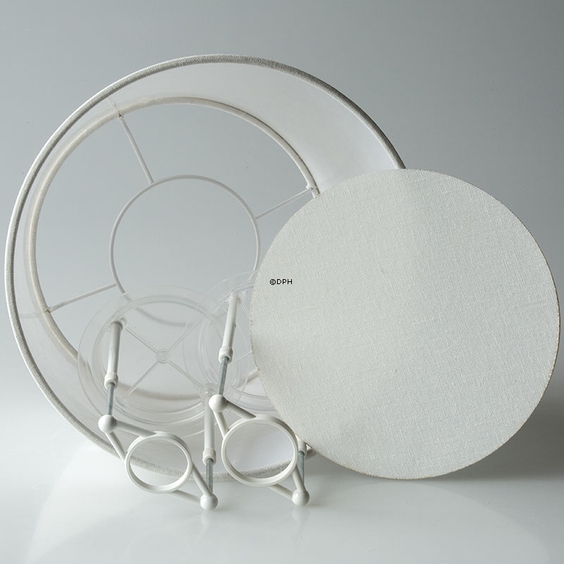 Round cylindrical lampshade height 23 cm, off white linen fabric