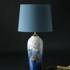 Round cylindrical lampshade height 24 cm, blue chintz fabric | No. P242732A6100R | DPH Trading