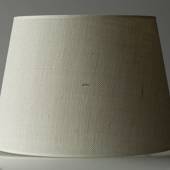 Round cylindrical lampshade to pendant, height 28 cm, light beige flax fabr...