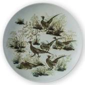 Diana Faience bowl with pheasants by Nils Thorssen, Royal Copenhagen