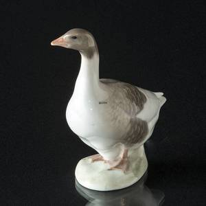 Goose with head up at attention, Royal Copenhagen bird figurine 1400-1088 | No. R1088 | DPH Trading