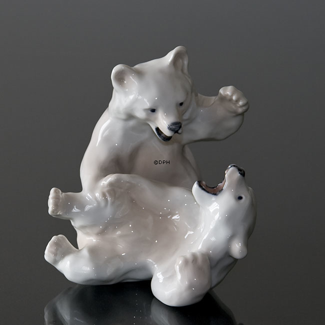 Polar Bears playing, Royal Copenhagen figurine no. 085 or 1107