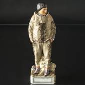 Greenlandic man, Inuit, Royal Copenhagen overglaze figurine no. 12225
